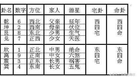 東西四命速查表|八宅派風水 東西四命如何算？ 